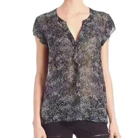 Joie “Farhana Field Print” Silk Blouse Size XS New Without Tags! - Picture 1 of 6